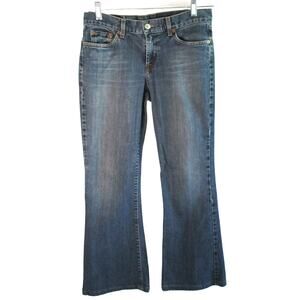 Lucky Brand Women's Dungarees Mid Rise Boot Cut Stretch Blue Jeans Size 8